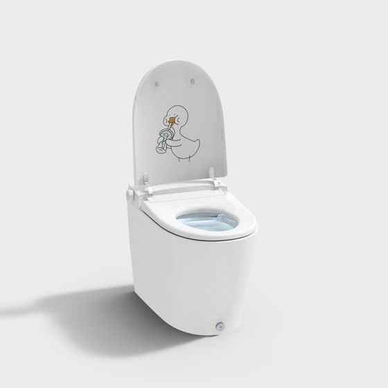 Stylish Low-Poly Smart Toilet 3D model