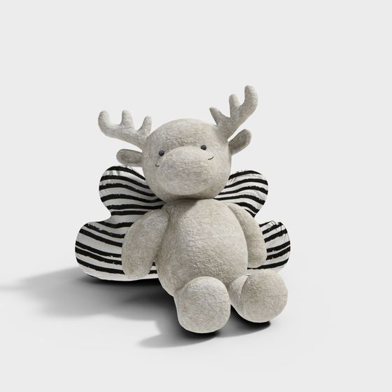 Fuzzy Antler Buddy 3D model