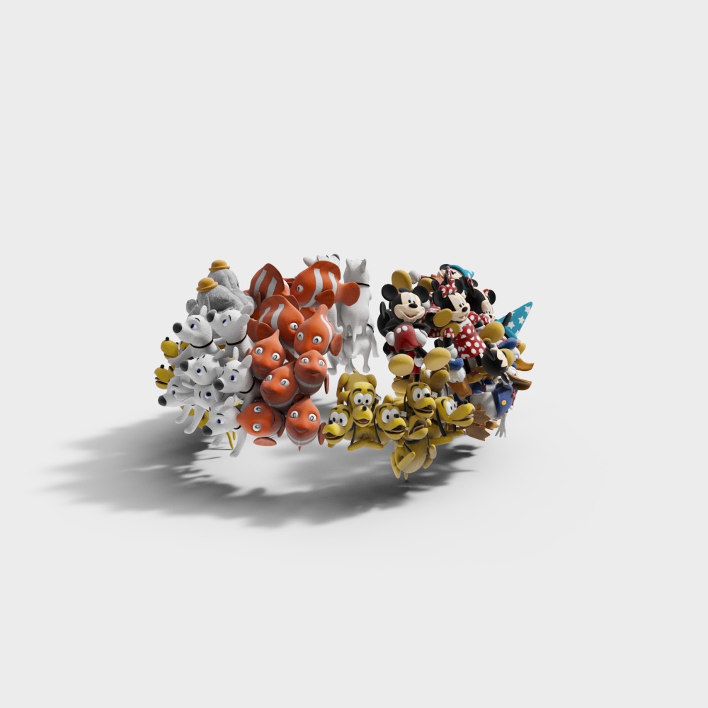 Vibrant Cartoon Animal Pack 3D model