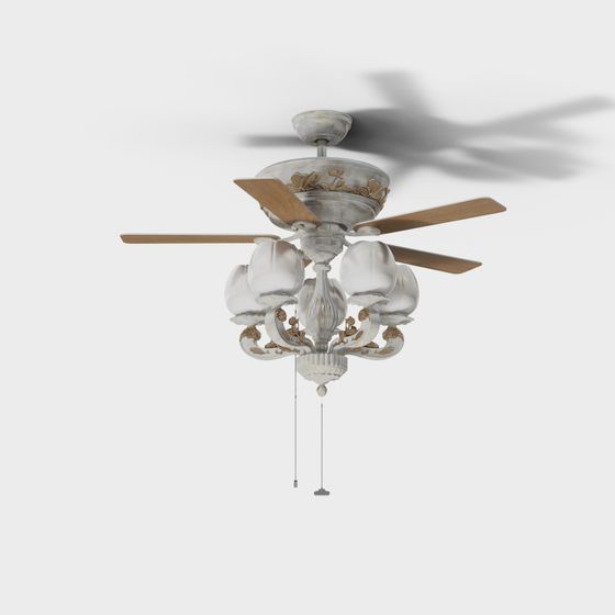 Vintage Ceiling Fan Lamp 3D Model