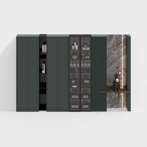 Contemporary City Bar Cabinet 3D model