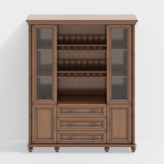 Vintage Cabinet 3D Model with Unique Charm