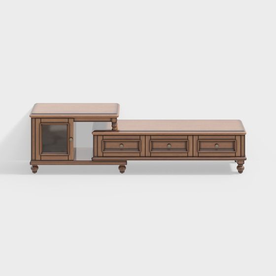 Elegant Low-Poly TV Cabinet 3D model