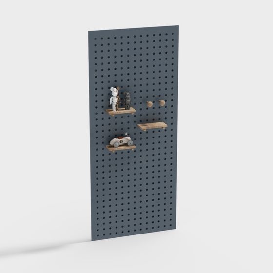 Pegboard Display Wall 3D model