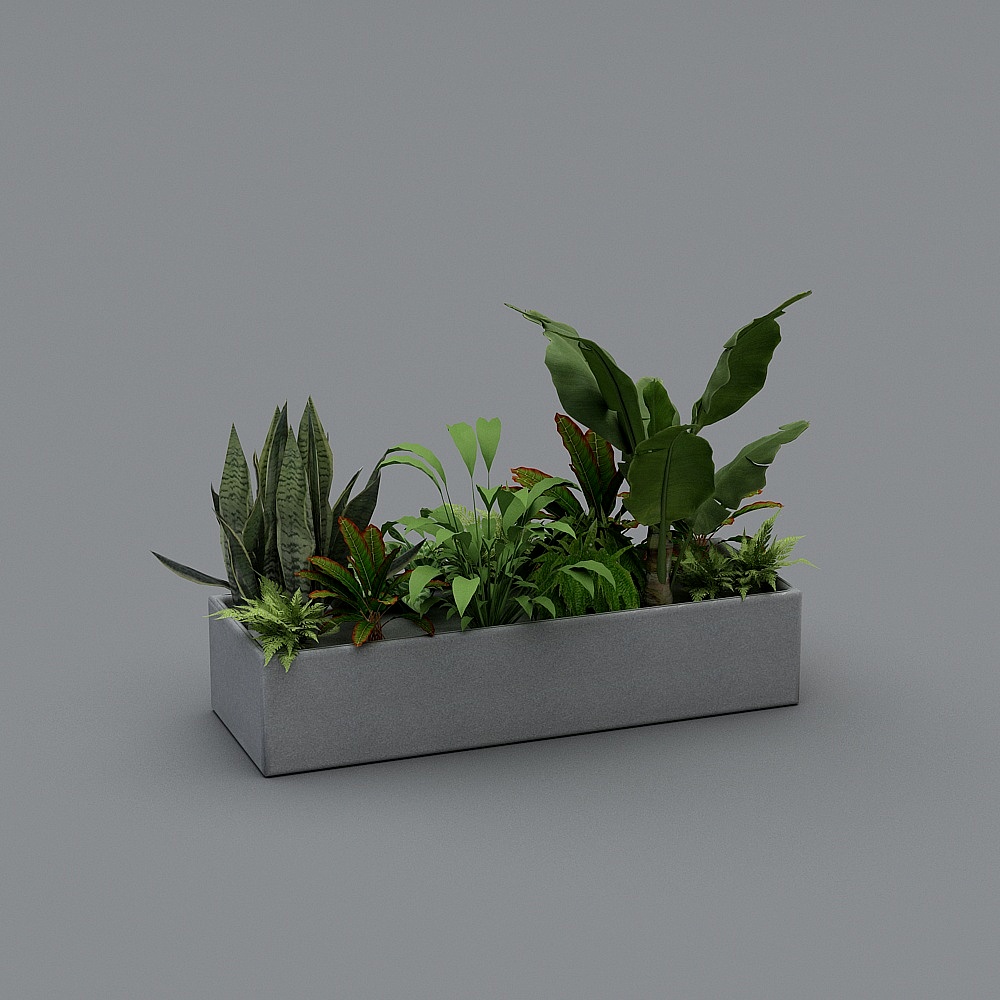 City Oasis 3D Model - Lush Tropical Plant Design