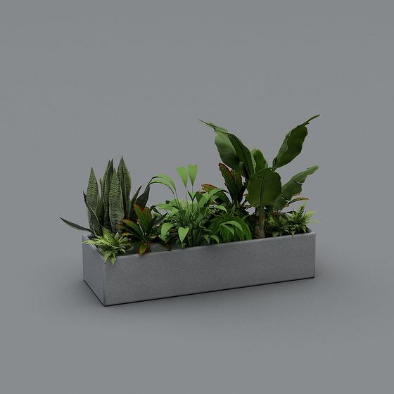 City Oasis 3D Model - Lush Tropical Plant Design