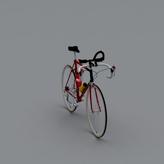 Vibrant Low-Polygon 3D Bicycle Model