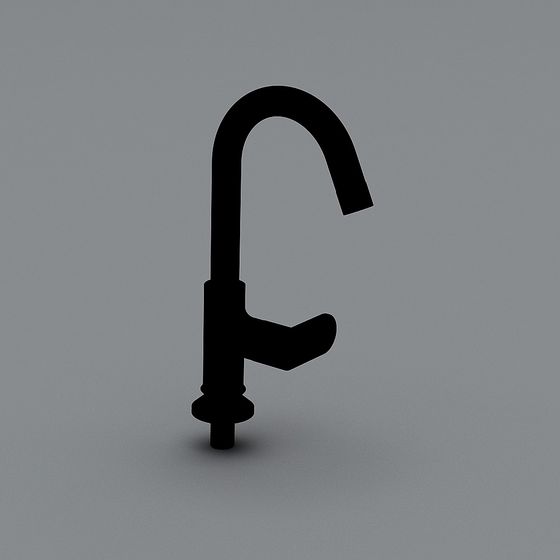 Elegant Low-Polygon Faucet 3D model for Urban Interiors