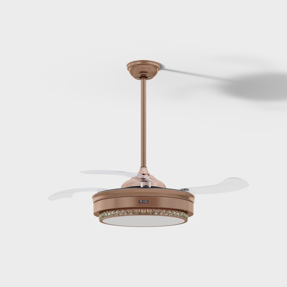 Elegant Rose Gold Ceiling Fan 3D model