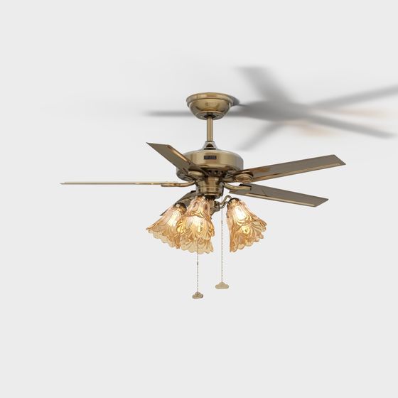 Charming Retro Ceiling Fan 3D model for Creative Spaces