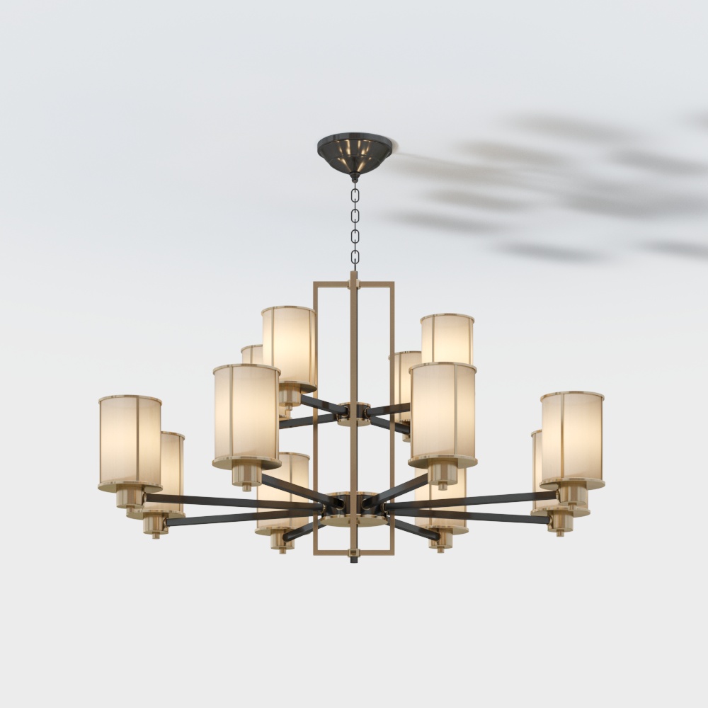 Elegant Low-Polygon Chandelier 3D model