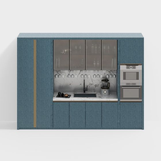 Elegant Low-Poly Kitchen 3D Model Design
