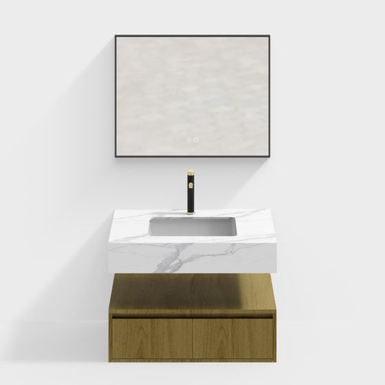 Stylish Bathroom Cabinet 3D Model for Modern Spaces