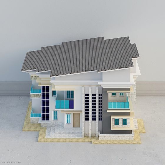 Low Poly Modern House 3D model