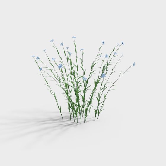 Low-Poly Blue Flower Grass 3D model for Diverse Projects