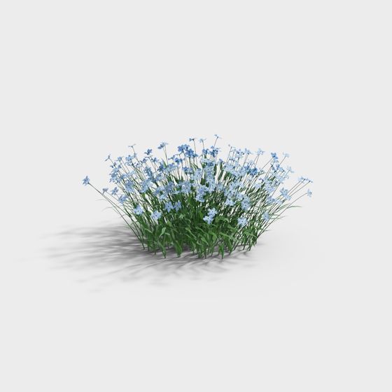 Dreamy Blue Flower Cluster 3D model