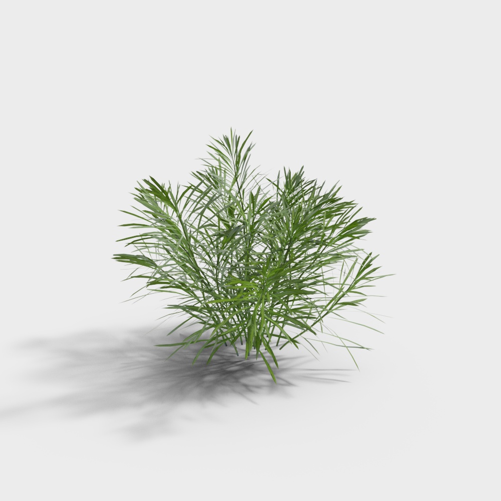 Vibrant Tropical Green Plant 3D Model – Low-Poly Nature