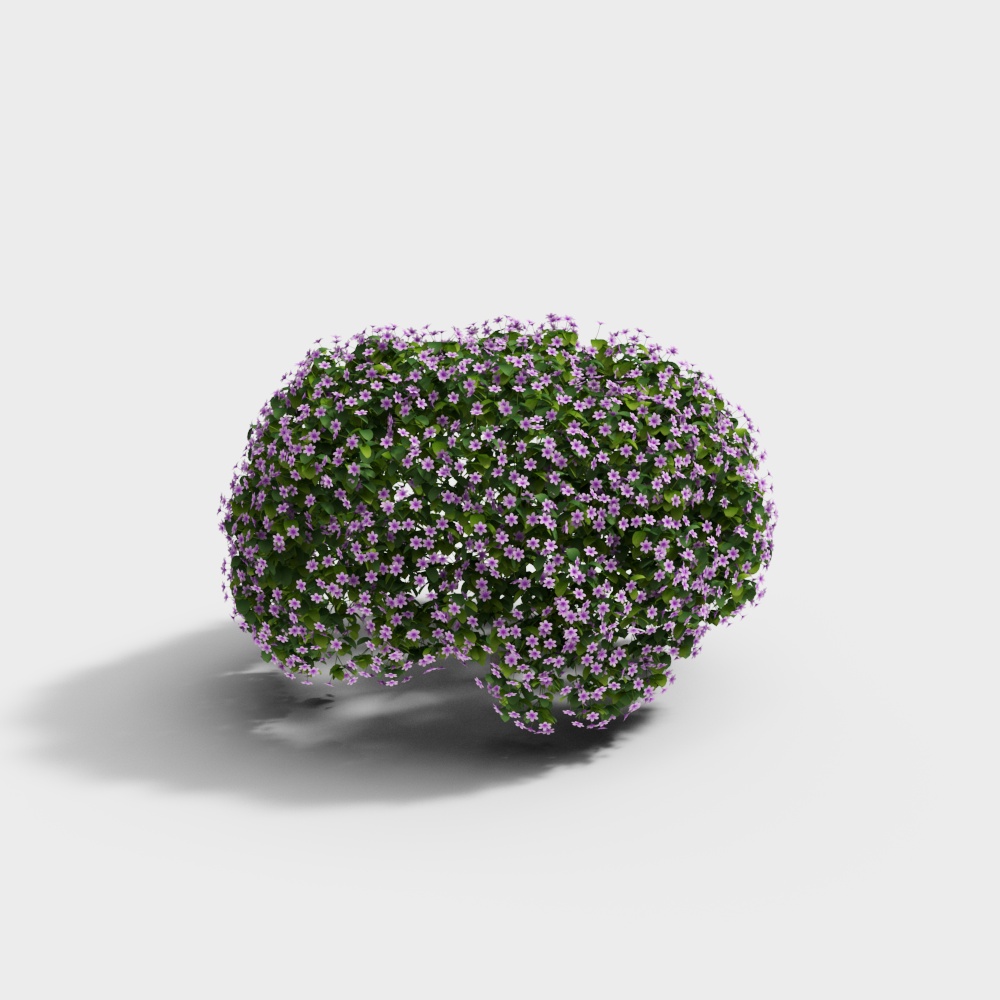 Vibrant Purple Flower Ball 3D model
