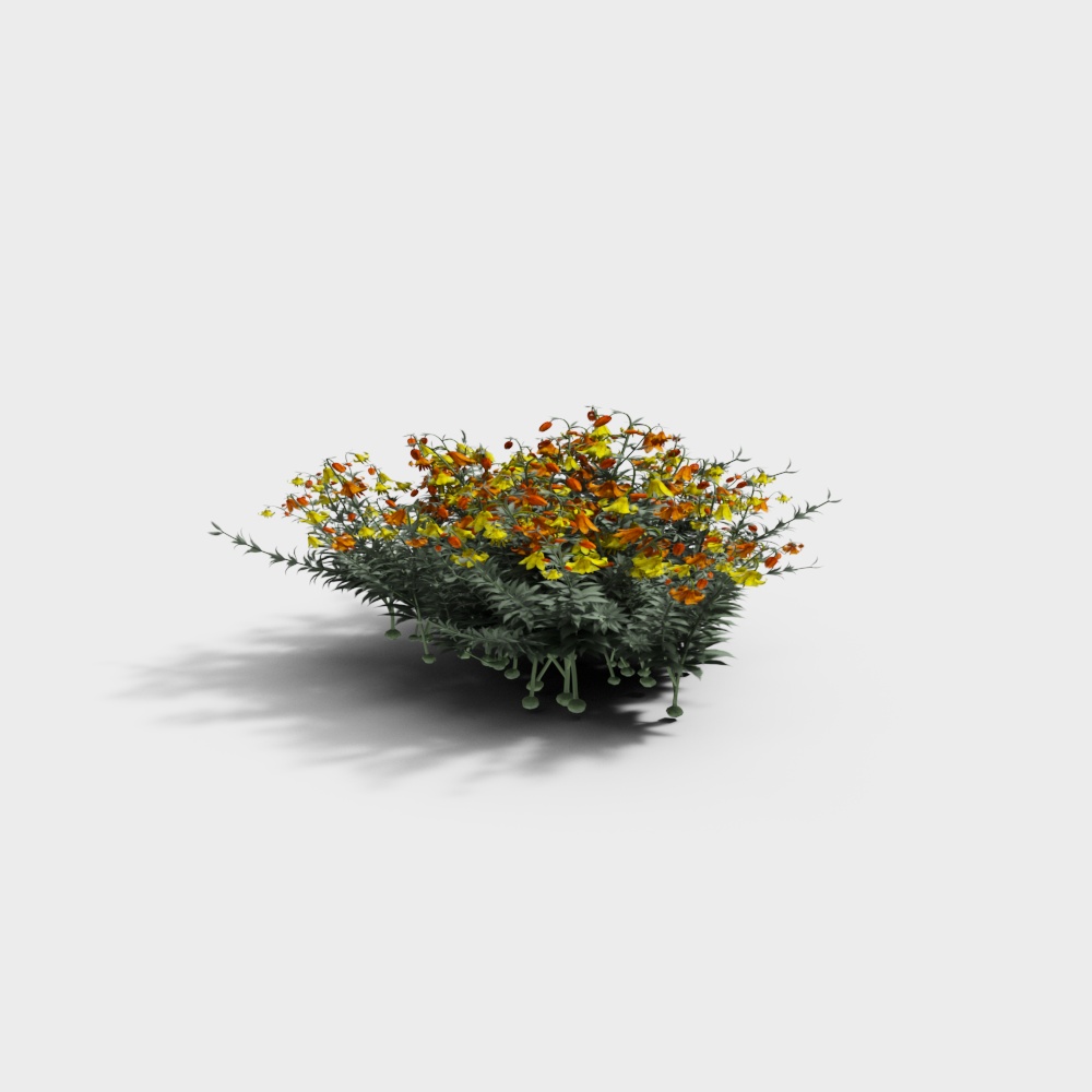 Vibrant Flower Bed 3D model