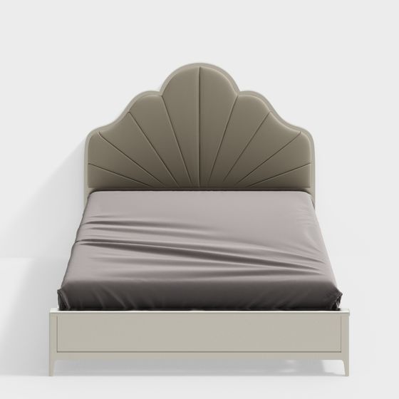 Elegant Shell Bed 3D model for Modern Interiors