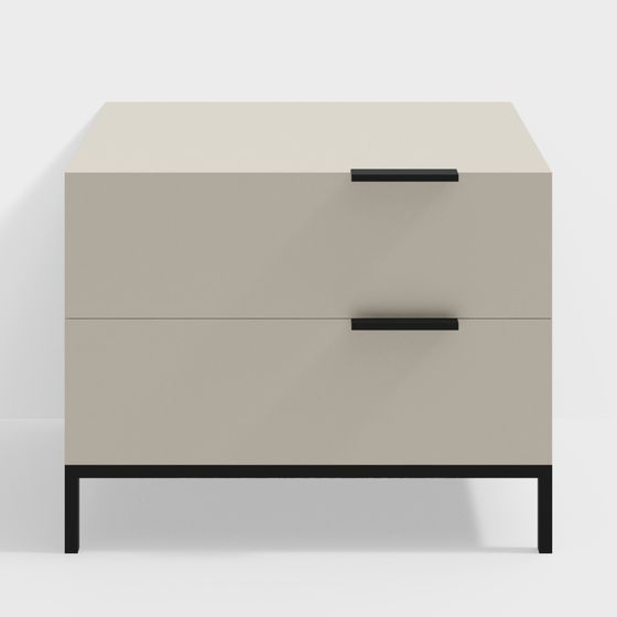 Stylish Low-Poly Nightstand 3D model