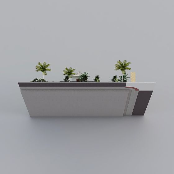 Modern Rooftop Garden 3D model