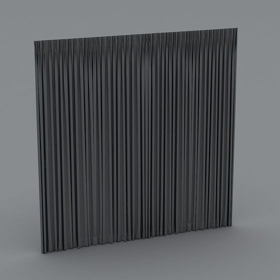 Elegant Folded Curtain 3D model
