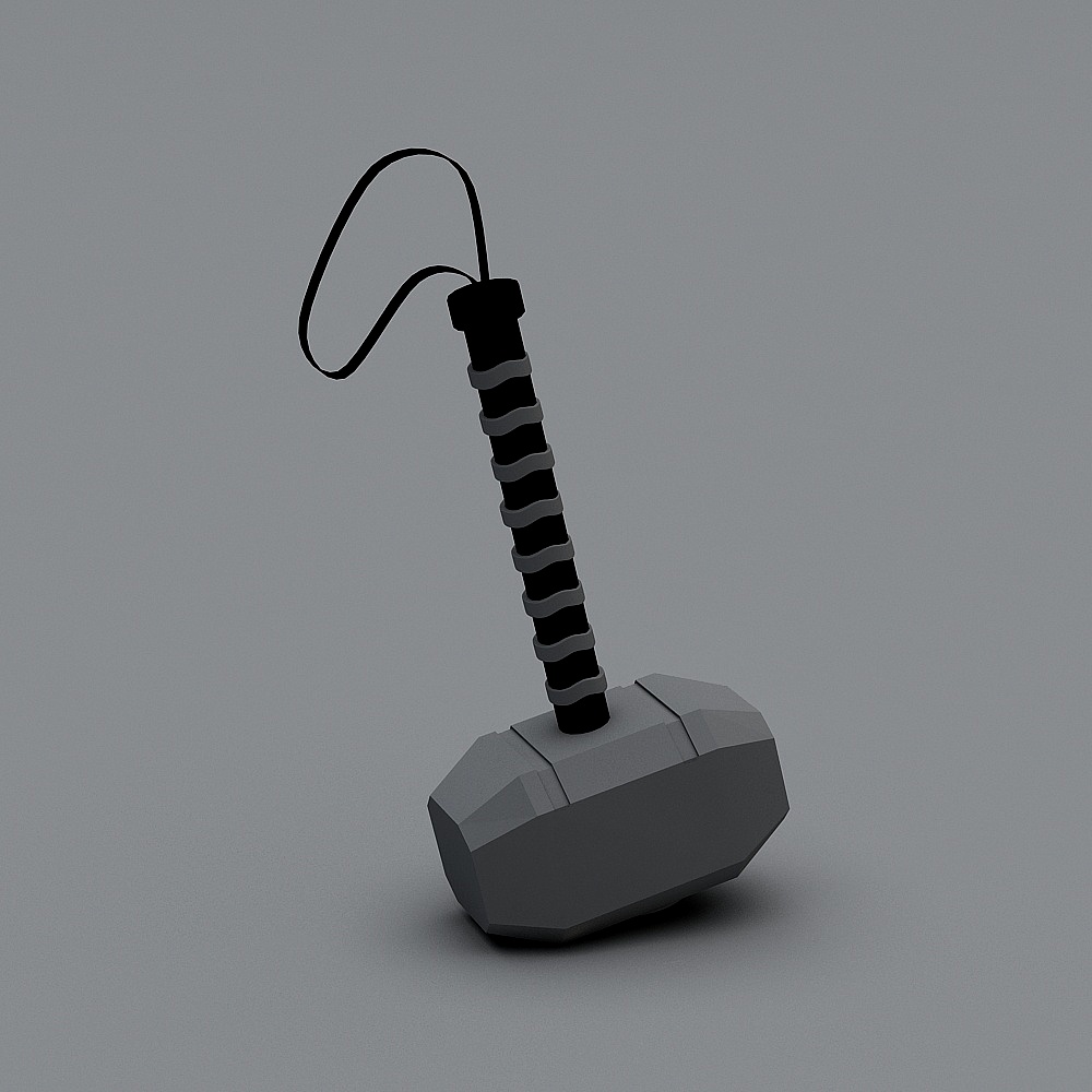 Low Polygon Thor's Hammer 3D model