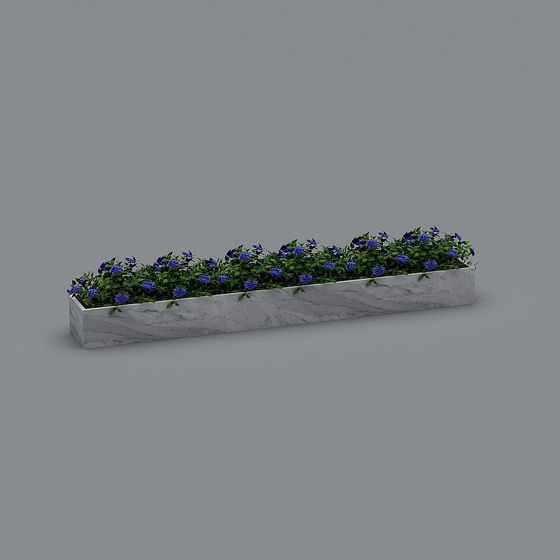 Elegant Rectangular Planter 3D model