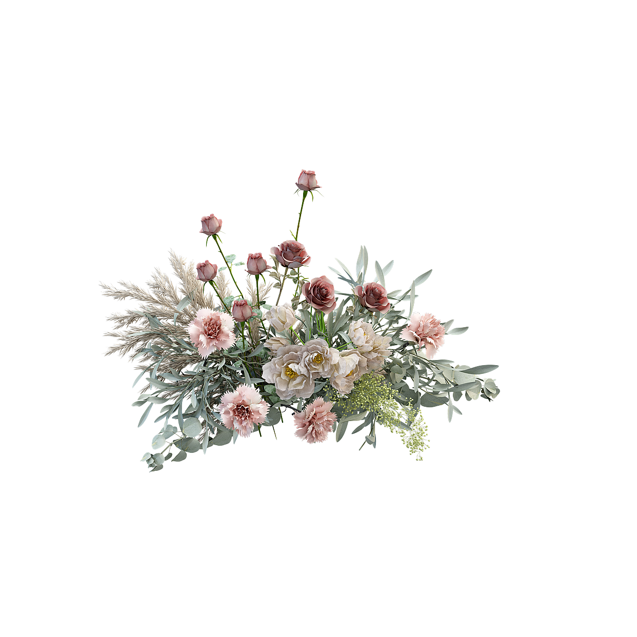 Elegant Low-Poly Flower Garden 3D Model – Colorful Blossoms