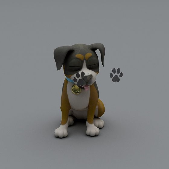 Boxer Buddy 3D Model - Vibrant Low-Poly Dog
