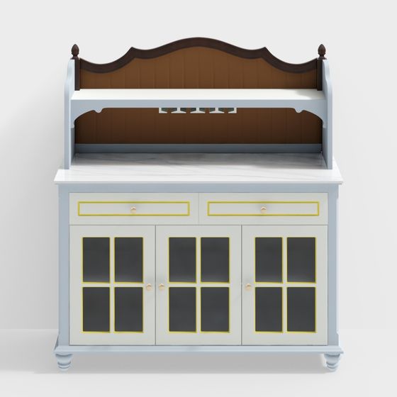 Vintage Style Storage Cabinet 3D model