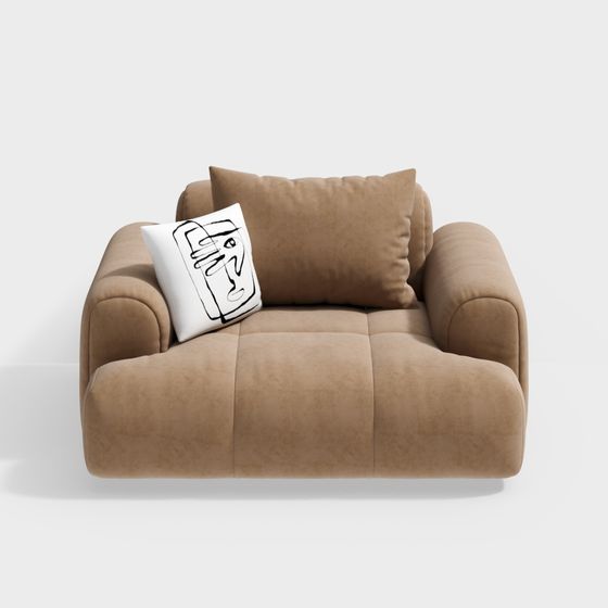 Stylish Low-Poly Sofa 3D model for Modern Interiors