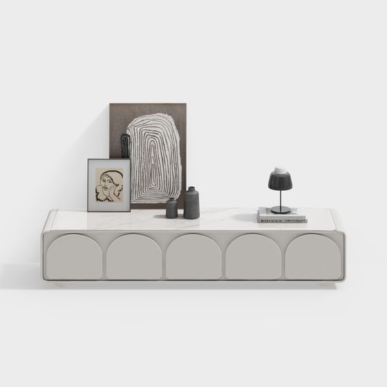 Sleek Low-Poly TV Cabinet 3D model