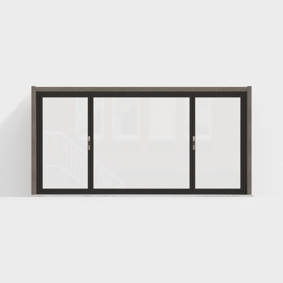 Contemporary Glass Sliding Door 3D model for Modern Spaces