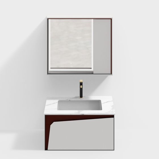Elegant Modern Bathroom Cabinet 3D model