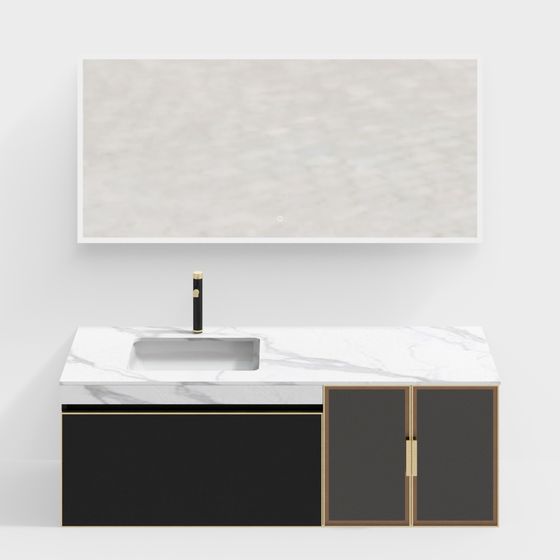 Elegant Modern Bathroom Cabinet 3D model