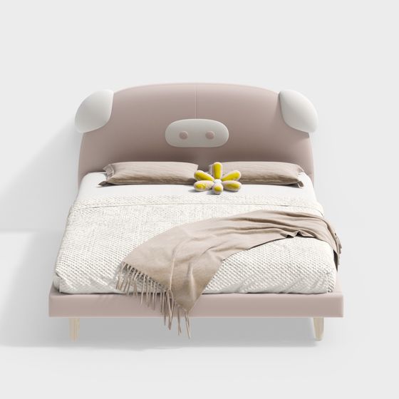 Charming Low-Poly 3D Bed Model for Cozy Interiors