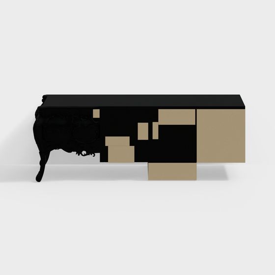 Retro Mosaic TV Cabinet 3D model