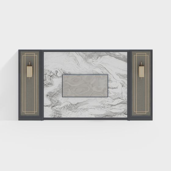 Art Deco Marble Panel 3D model