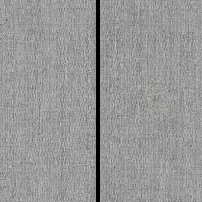 Light grey textured wall panel with subtle raised floral pattern on white background