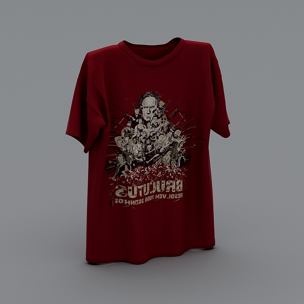 Stylish Deep Red T-Shirt 3D Model