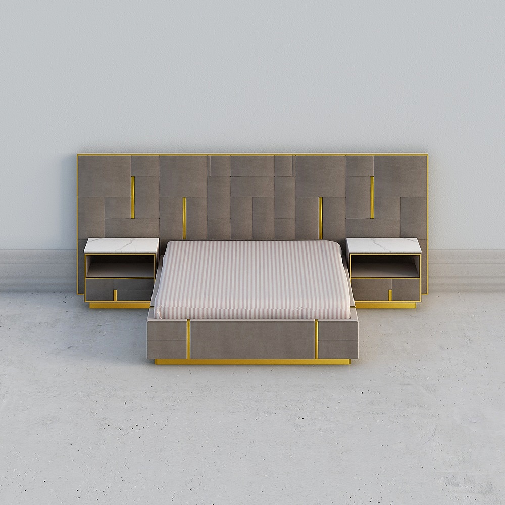 Cama y mesita de noche 02