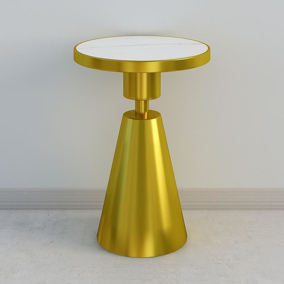 Elegant Gold Round Table 3D model for Modern Spaces