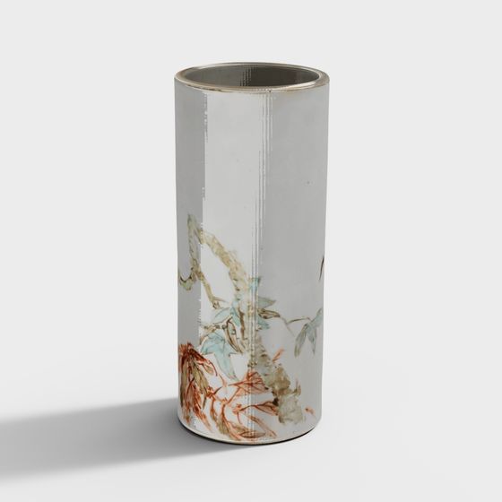 Ink Wash Vase Low-Poly 3D Model