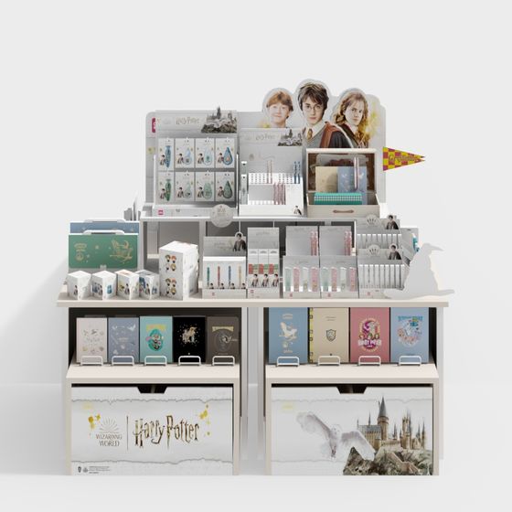 Magical Hogwarts 3D Model in Low Poly Style