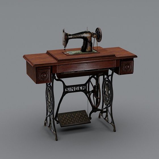 Vintage Singer Sewing Machine 3D model