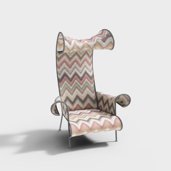 Stylish Low-Polygon Chair 3D model