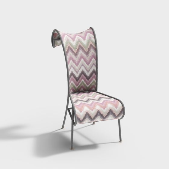 Charming Wave-Patterned Armchair 3D model