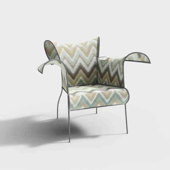 Zigzag Comfort 3D model Chair for Modern Interiors